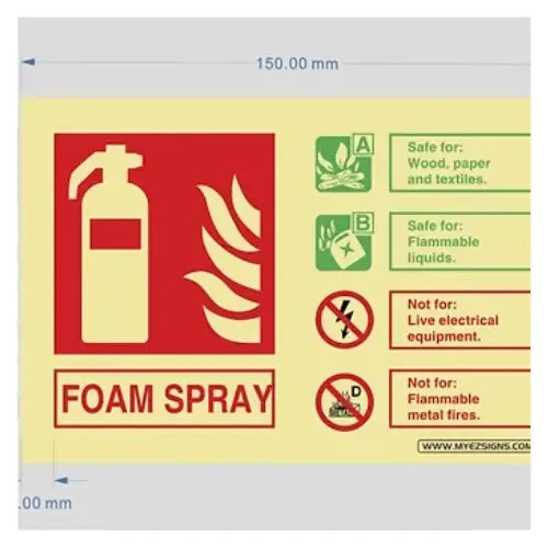 Foam Spray Fire Extinguisher Sign – Safety Identification
