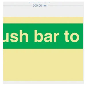 Push Bar To Open Sign | Fire Exit Safety Instruction